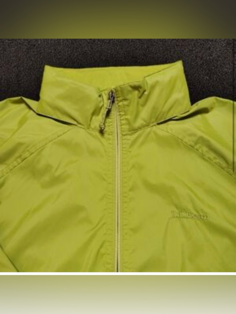 L.L. Bean Men's Lime Green Packable Rain Jacket